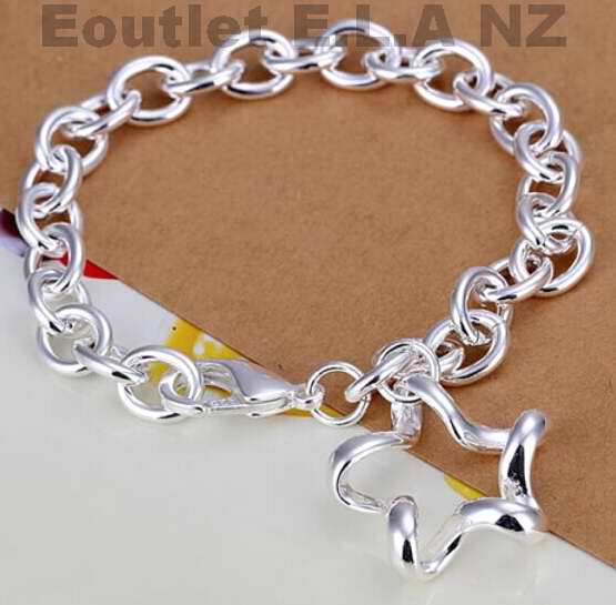29mm ART STAR CHARM SILVER BRACELET-21cm